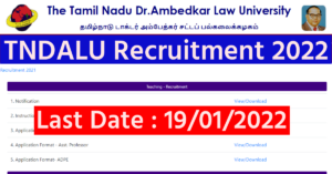 TNDALU Recruitment 2022