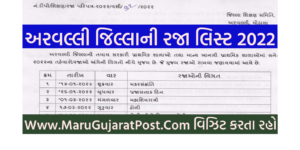 Arvalli Raja List 2022