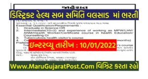 District Health Sub Committee Valsad Recruitment 2022