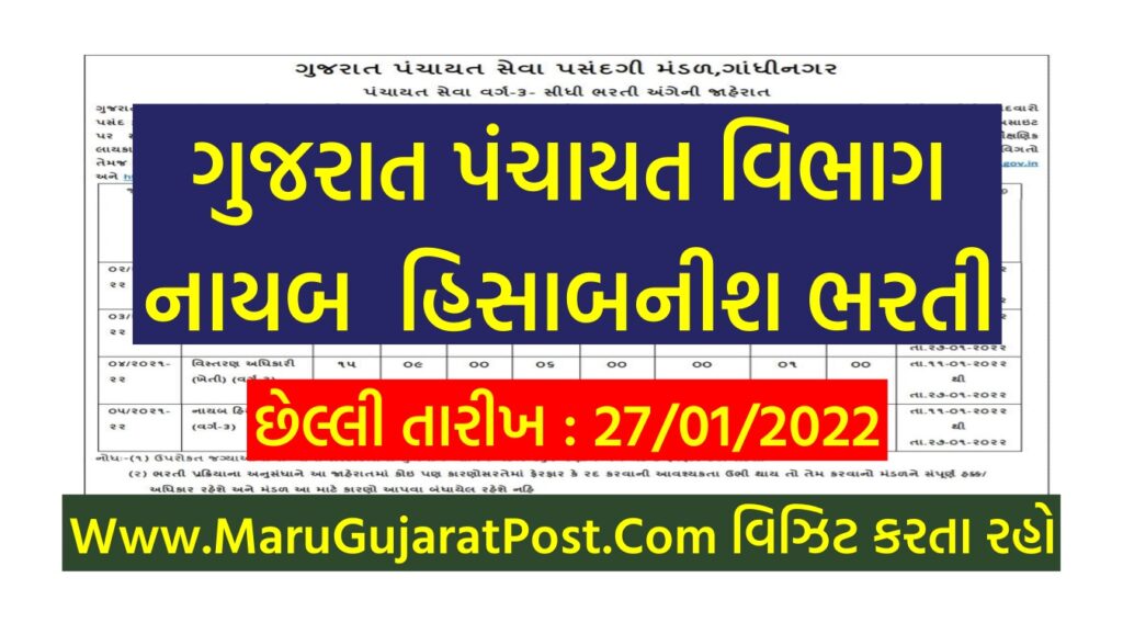 GPSSB Deputy Accountant Recruitment 2022