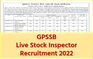 GPSSB Live Stock Inspector Recruitment 2022