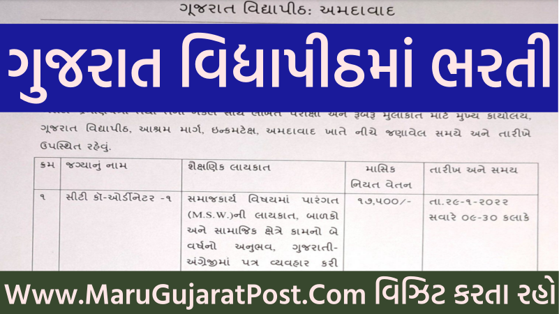 Gujarat Vidyapith Recruitment 2022