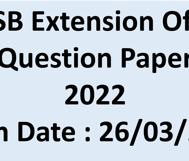 GPSSB Extension Officer Question Paper 2022