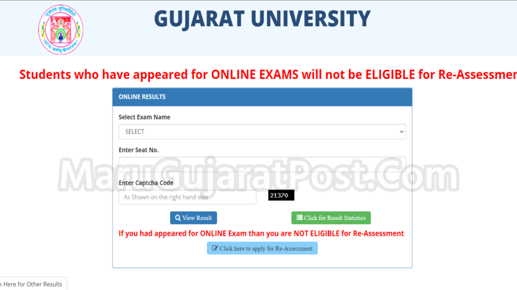 Gujarat University Result 2021-22 