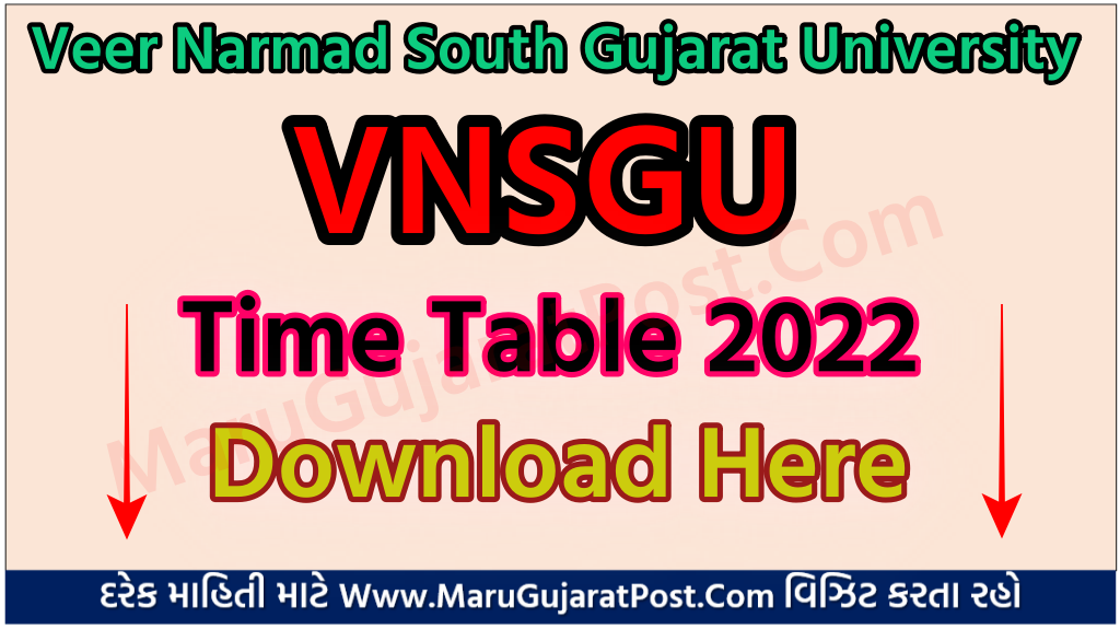 VNSGU Time Table 2022 