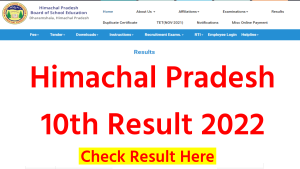 Himachal Pradesh 10th Result 2022