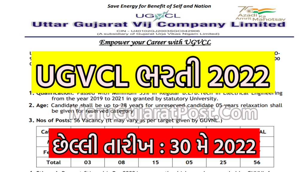 UGVCL Bharti 2022 Gujarat