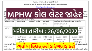 GPSSB MPHW Call Letter 2022