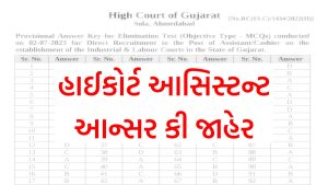 Gujarat High Court Assistant Answer Key 2023