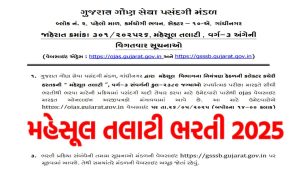 GSSSB Revenue Talati Recruitment 2025